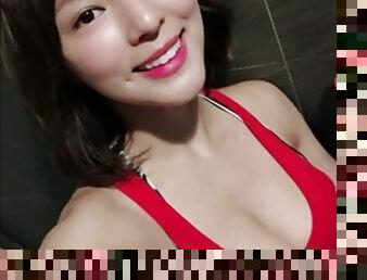 asiatique, masturbation, célébrité, secousses, bikini