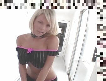 Alluring fake tits blonde anal virginity blasted hardcore