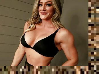 Muscular girl biceps