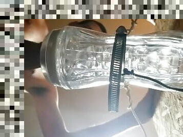 Trying out my new clear fleshlight!