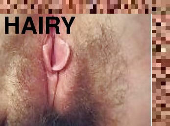 Close up pussy spreading and farting! How long would you last inside this pretty hairy pussy