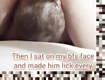 Hotwife sits on cucks face after hung bull breeds her