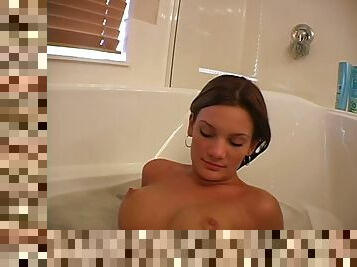 Teen with Nice Perky Tits Taking a Bath.