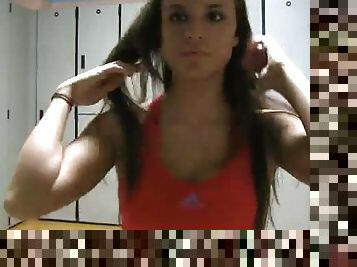 Gorgoeous Brunette Teases us in the Locker Room