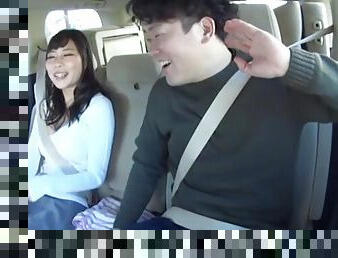 Quickie fun in the back of the car with a Japanese stranger