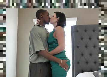 Rough interracial dicking in the bedroom with Helena Price