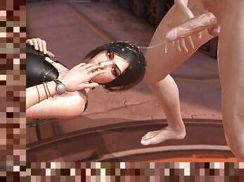 Ada Wong Throat Fucked while laying on her back  Resident Evil