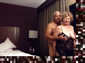 Old big ass wife fucked from behind in the hotel room