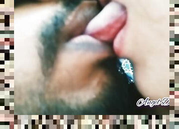 Close Up Deep Tongue Kissing Couple