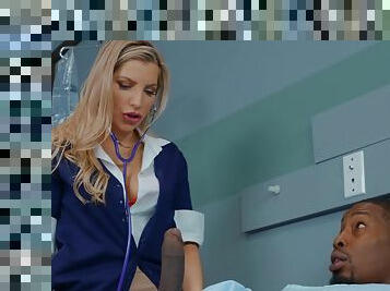 Sexy doctor Ashley Fires gets her pussy pounded by her black patient