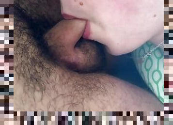 Lover sucking my thick post-op cock - sloppy FTM blowjob