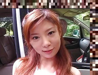 Park the car and pound dick into a slutty Japanese girl outdoors