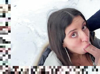 Sex In A Winter Snowy Forest The Beauty Got Hot Cum On Her Face