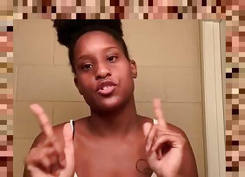 Busty black youtuber gets her nipples pierced