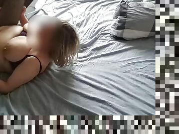 Hard fuck with babysitter with tied saggy tits