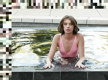 Sweet Elena Koshka loves exploring her cunt in a pool