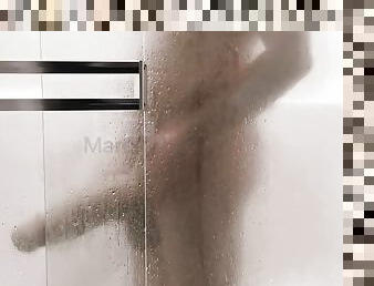 Playing with my Monster Cock in the Shower