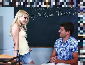 Naughty student Vanessa Cage is very sexually curious