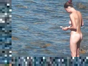 nudiste, en-plein-air, cam, plage, voyeur, naturel