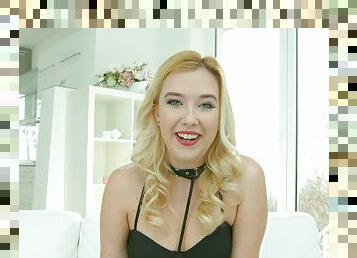 Samantha Rone backstage interview before making a sex scene