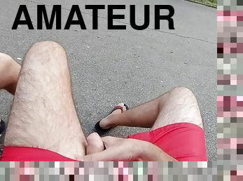 Relaxing in the park with a new friend some masturbate, pee, flash