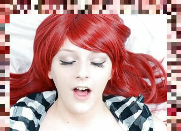 Beautiful redhead shows us her cum faces