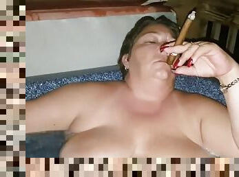 Cigar in the jacuzzi