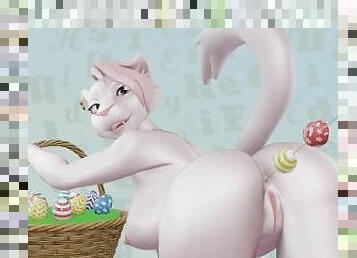 ????????Yiff getting her ass stretched with easter beads????????