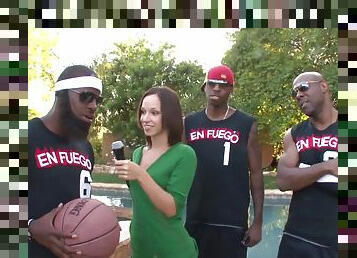 Hot Reporter Gang-Banged by Basketball Team