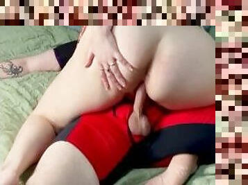 BIG ASS BIG TIT BBW gets her pussy fucked then rides his cock for a dripping creampie ????