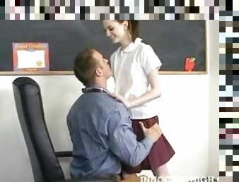 Cute Student Andrea Anderson Strips For her Teacher
