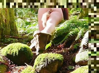 masturbation, en-plein-air, public, jouet, culotte, coquine, solo