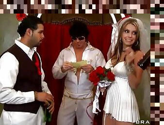 Wedding dress babe fucked by Elvis