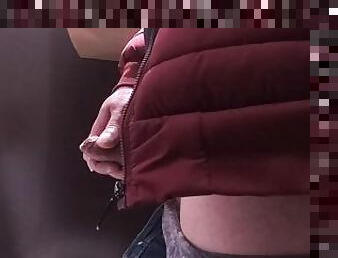 masturbation, public, amateur, branlette, secousses, toilette, fétiche, solo, bite