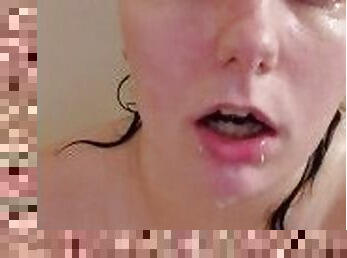 Blow job in the shower plus gaging!