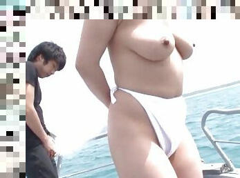 Wild fucking by the sea with chubby Japanese chick Ryoko Murakami