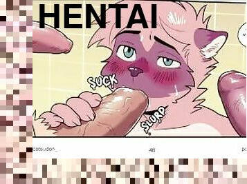 fellation, gay, hentai, musclé, minet