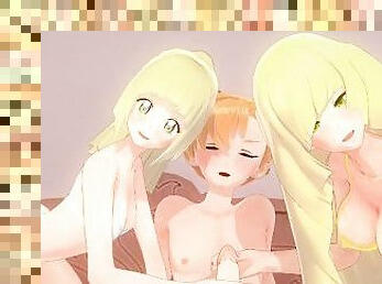 Pokemon: Gladion Has Threesome With Lusamine And Lillie