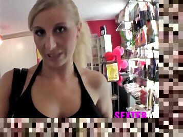 Shopping for sex toys with a German babe