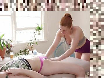 Lesbian babes combination massage with sex