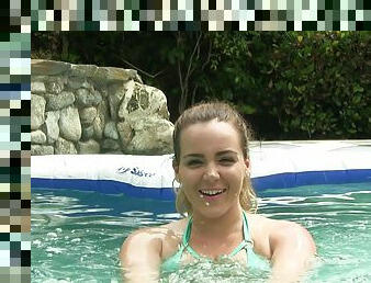 Chubby Natasha Nice gets pounded after swimming in the pool