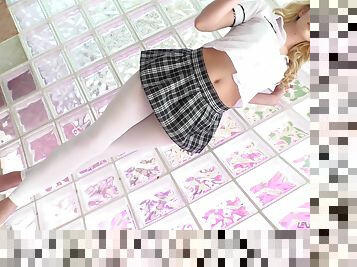 Incredible blonde in white pantyhose gets shafted hardcore fashion