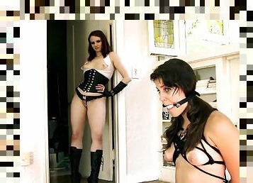 Great bondage adventure with the kinky Aiden Starr and her best friend