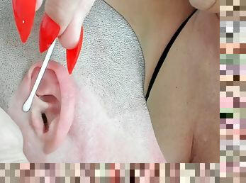 Asmr ear cleaning fetish mature cougar long nails