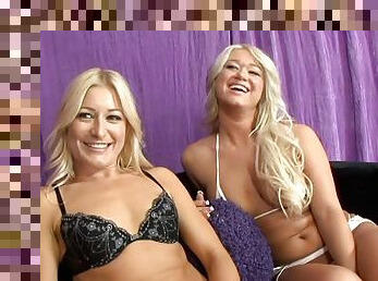 Ass fucking a couple of natural blondes in a kinky threesome