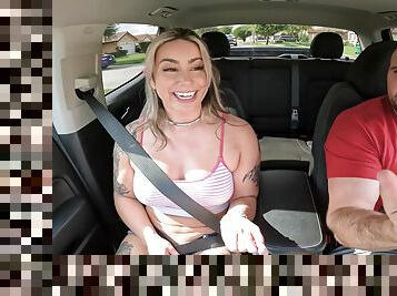 Amazing quickie in the car with flexible blonde babe Misty Meaner