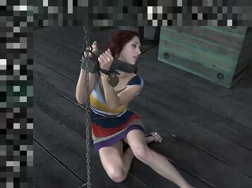 Curvy slave refined with lovely toy in BDSM torture