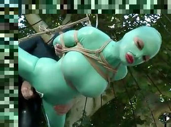 Kinky latex suck and fuck video outdoors