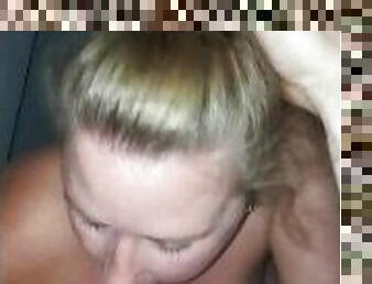 Risky Sloppy Blowjob From Big Titted Blonde Brit In stepfamily Holiday Home  - stepsis was due home!