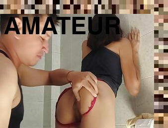 baignade, amateur, anal, brunette